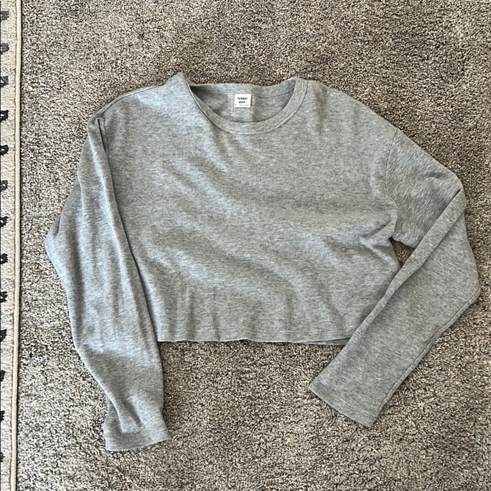 Sunday Best Waffle crop long sleeve